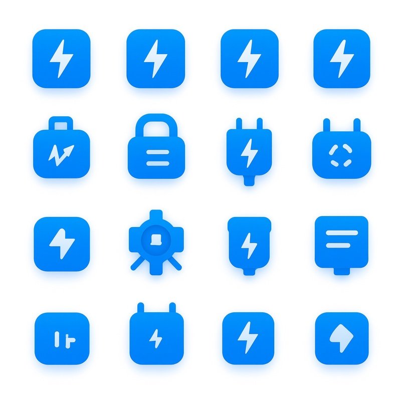 Electricity Icons Collection Electricity Icons
