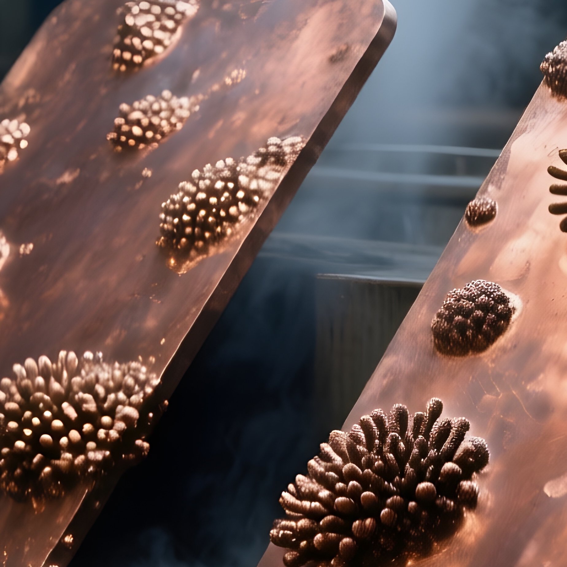 Electrolysis Copper Plates With Blisters - Full Resolution Quality Preview