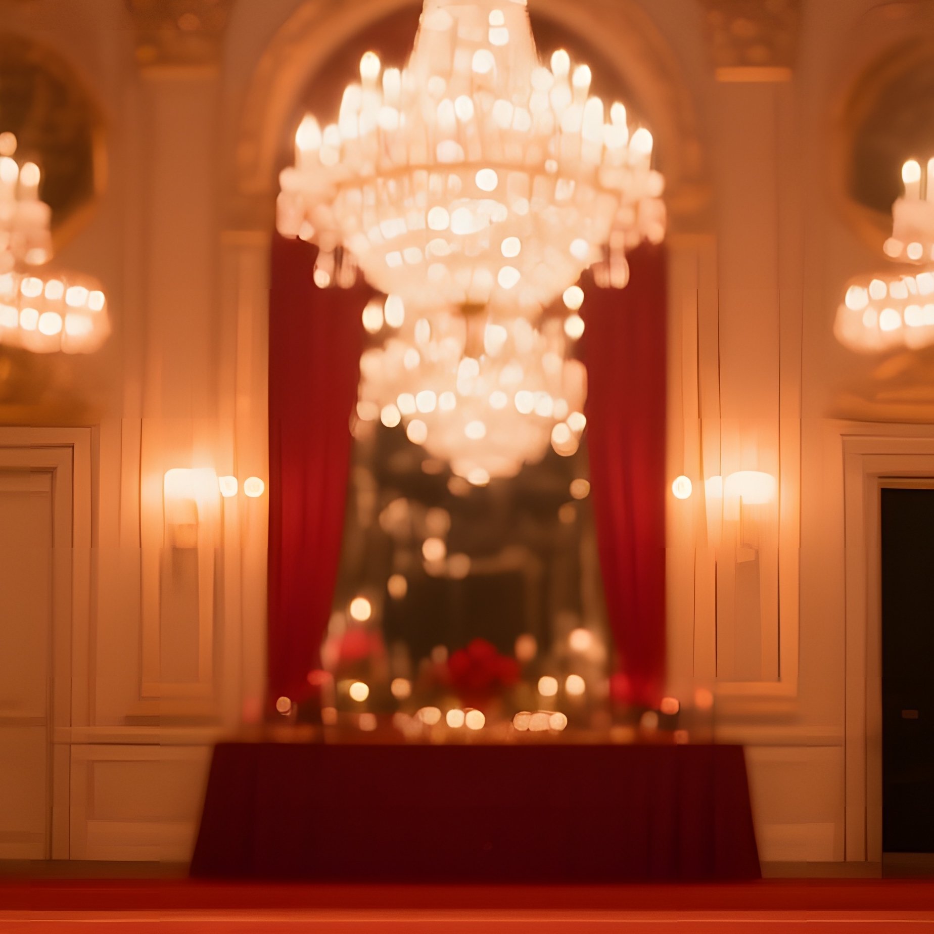 Elegant Ballroom Gala Chandeliers Carpet - Full Resolution Quality Preview
