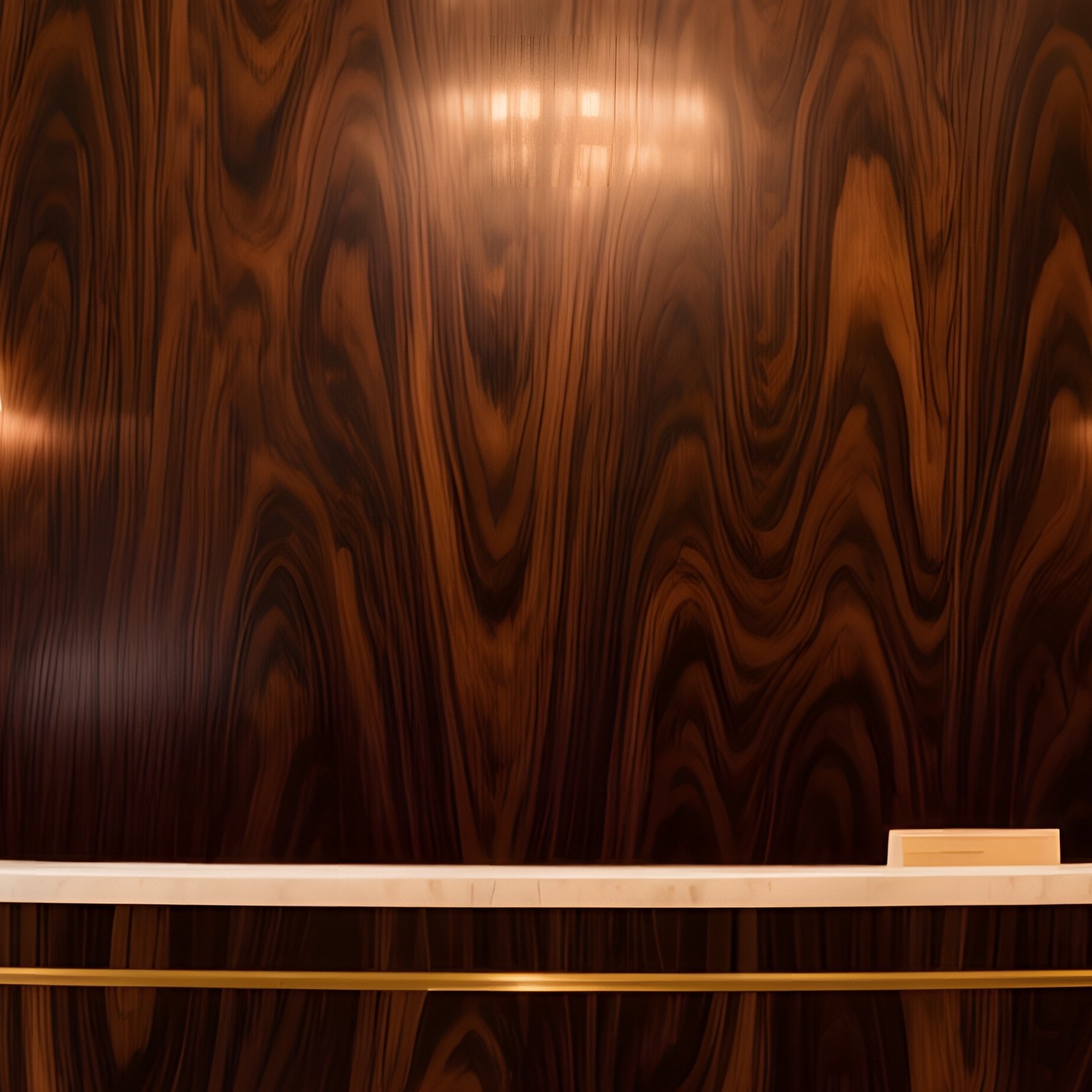 Elegant Hotel Lobby Grand Reception Desk Dark Walnut - Full Resolution Quality Preview