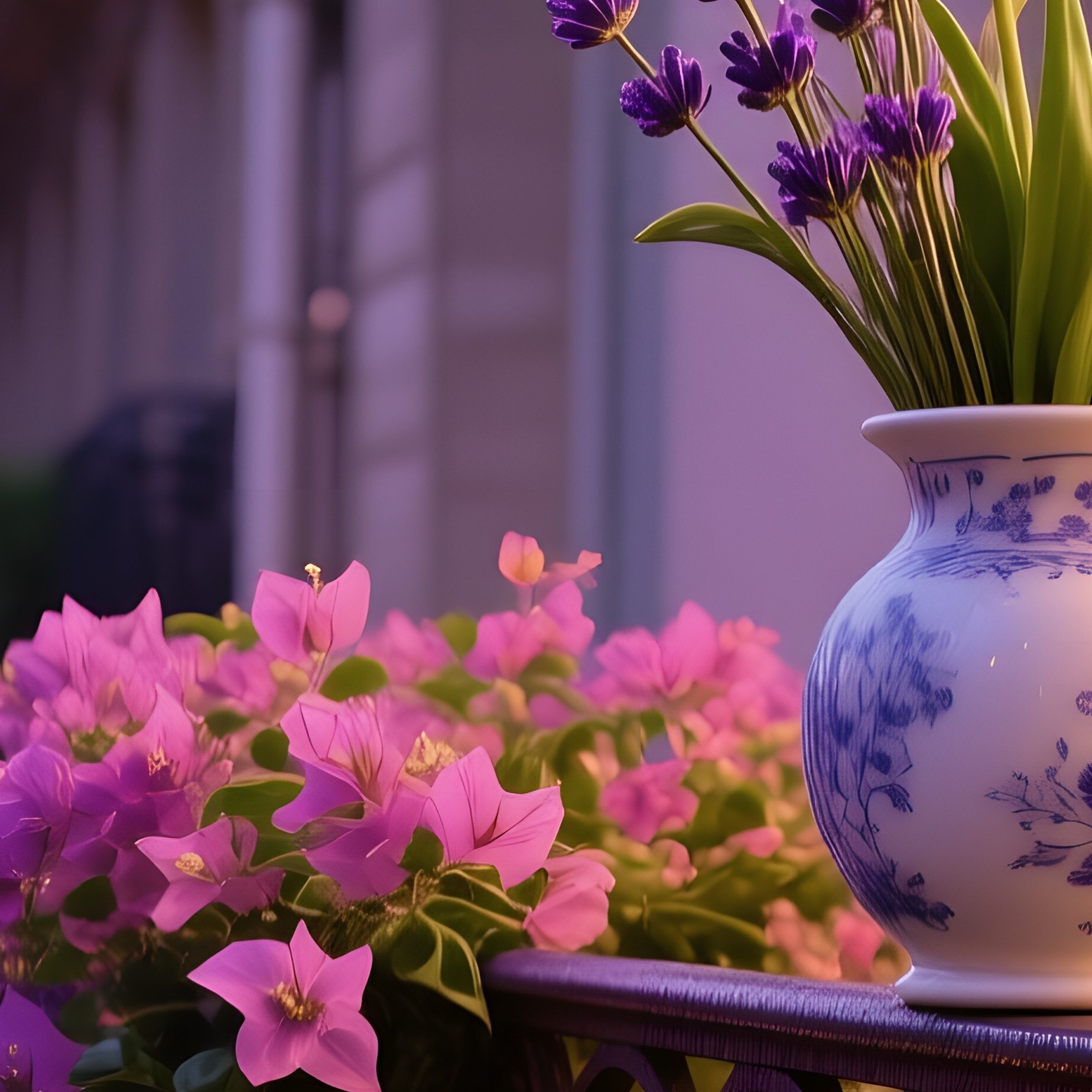 Elegant Parisian Balcony At Twilight - Full Resolution Quality Preview