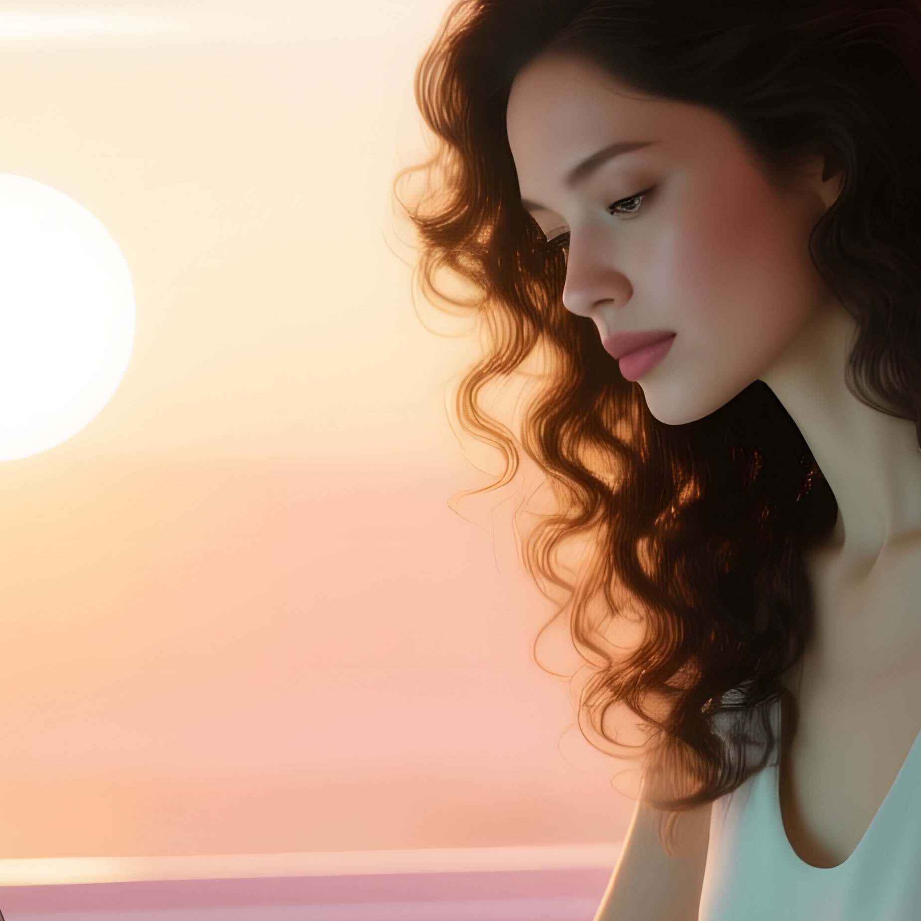 Elegant Woman With Holographic Assistants - Full Resolution Quality Preview