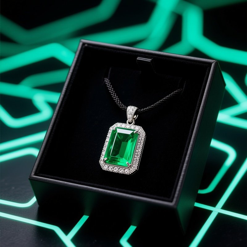 Emerald Pendant Necklace Emerald Jewelry