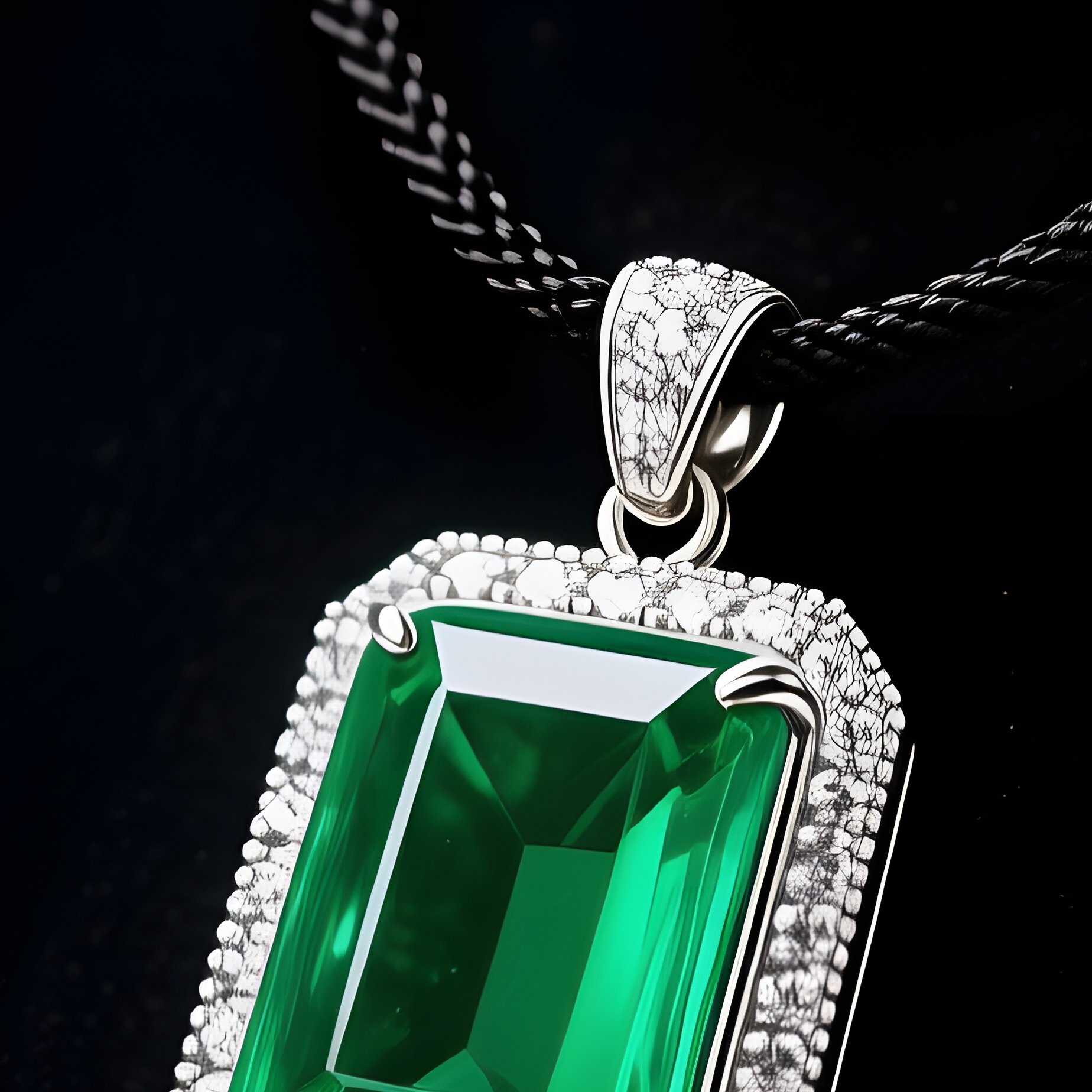 Emerald Pendant Necklace Emerald Jewelry - Full Resolution Quality Preview