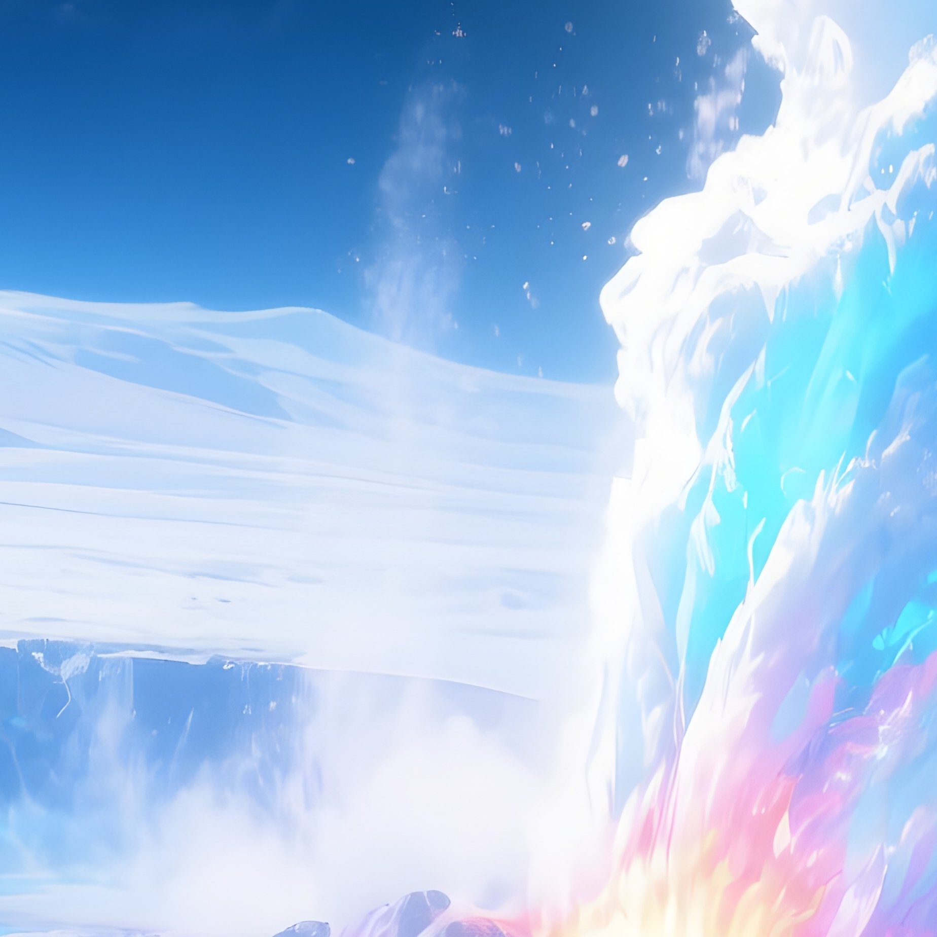 Enceladus Geyser Refracted Sunlight Digital Art - Full Resolution Quality Preview