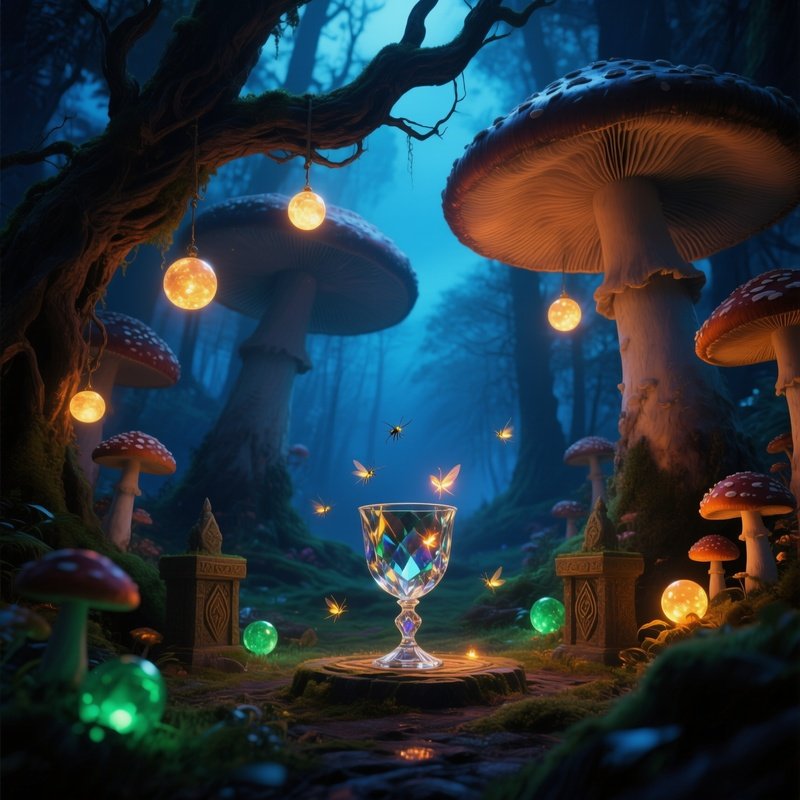 Enchanted Forest Clearing Altar At Twilight