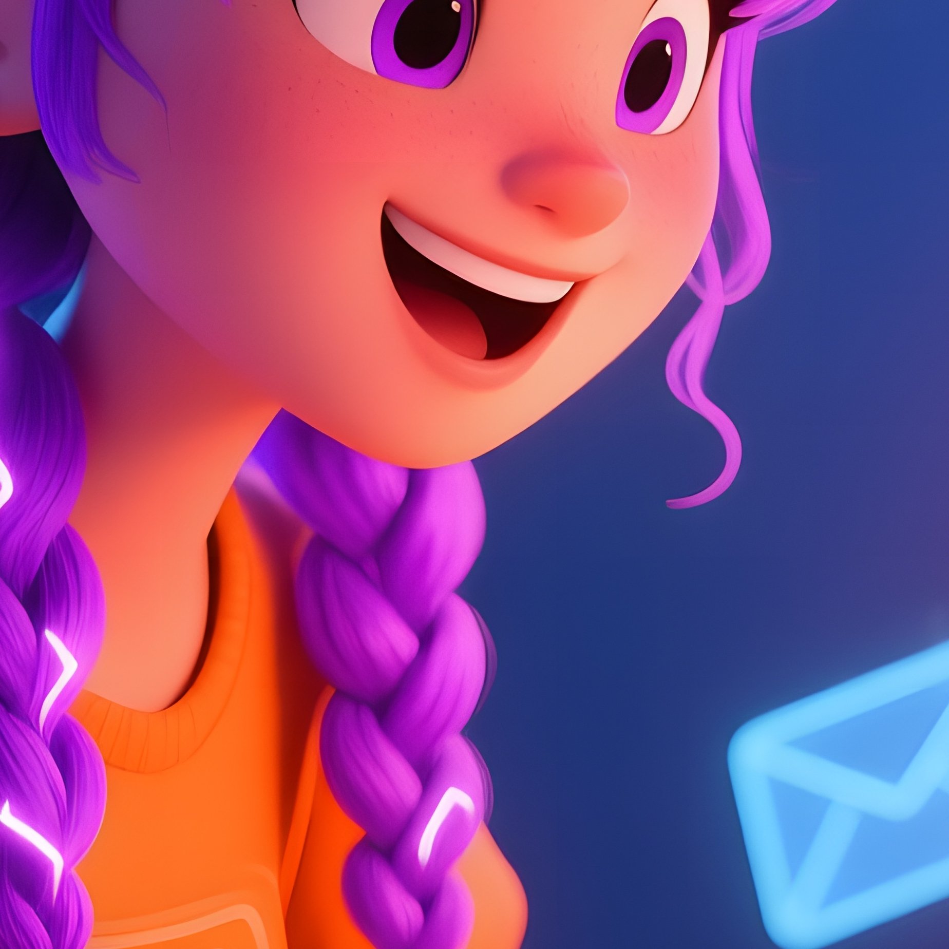 Energetic Pop Up Girl Typing On Mechanical Keyboard - Full Resolution Quality Preview