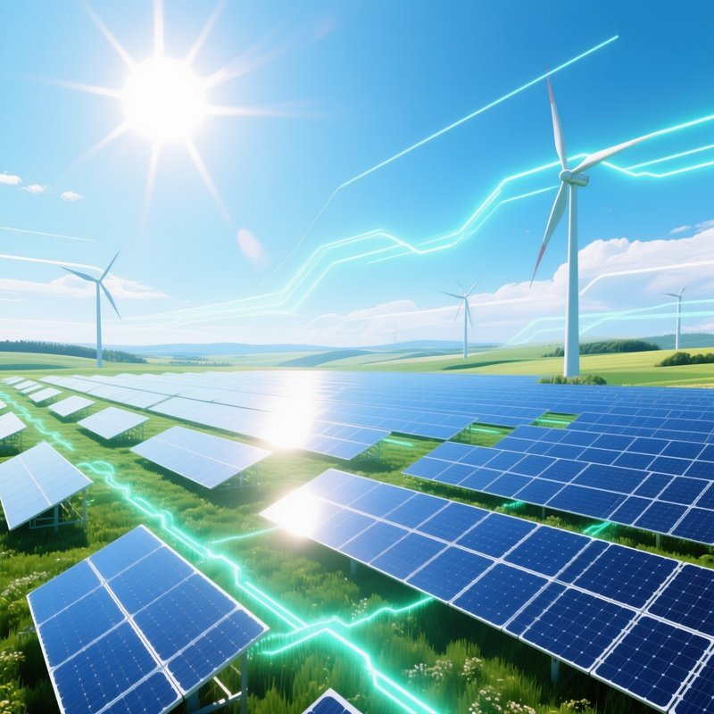 Energy Power Solar Panel Field