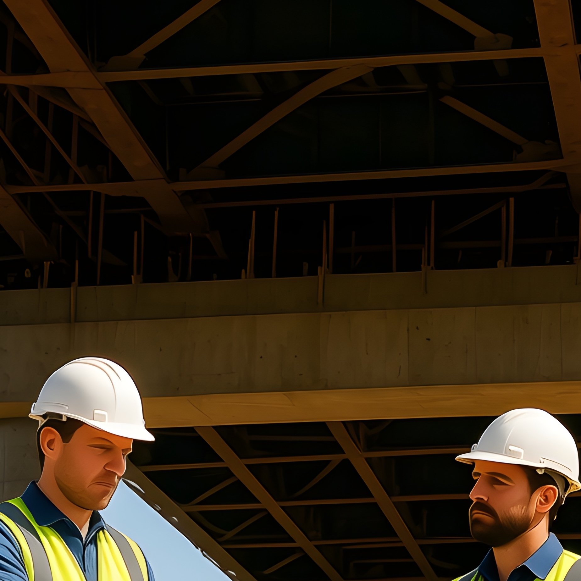 Engineers Inspecting Bridge Under Construction - Full Resolution Quality Preview