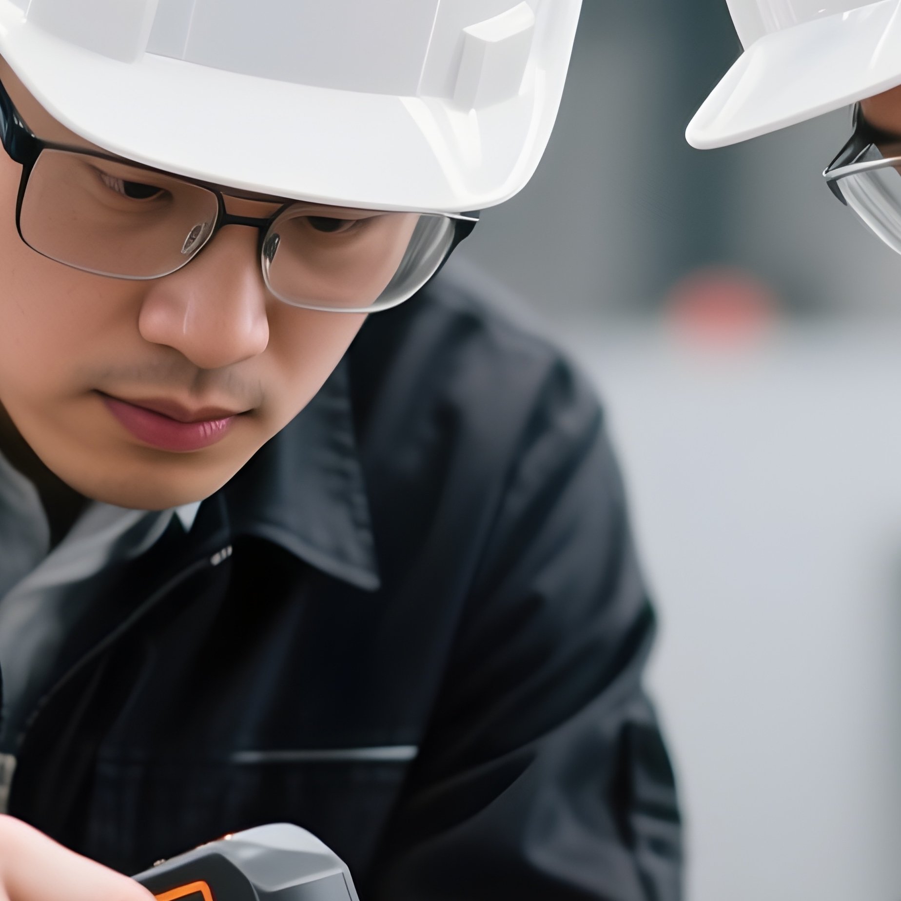 Engineers Measuring Alignment Laser Level - Full Resolution Quality Preview