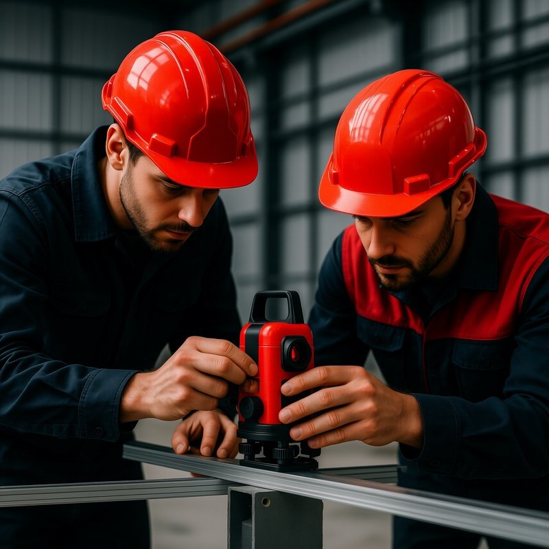 Engineers Measuring Alignment Laser Level