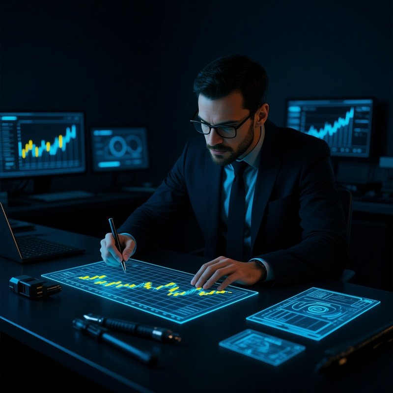 Entrepreneur Creating Holographic Chart