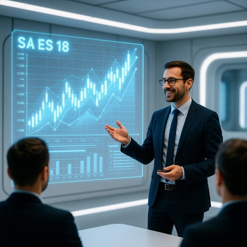 Entrepreneur Presenting Holographic Chart