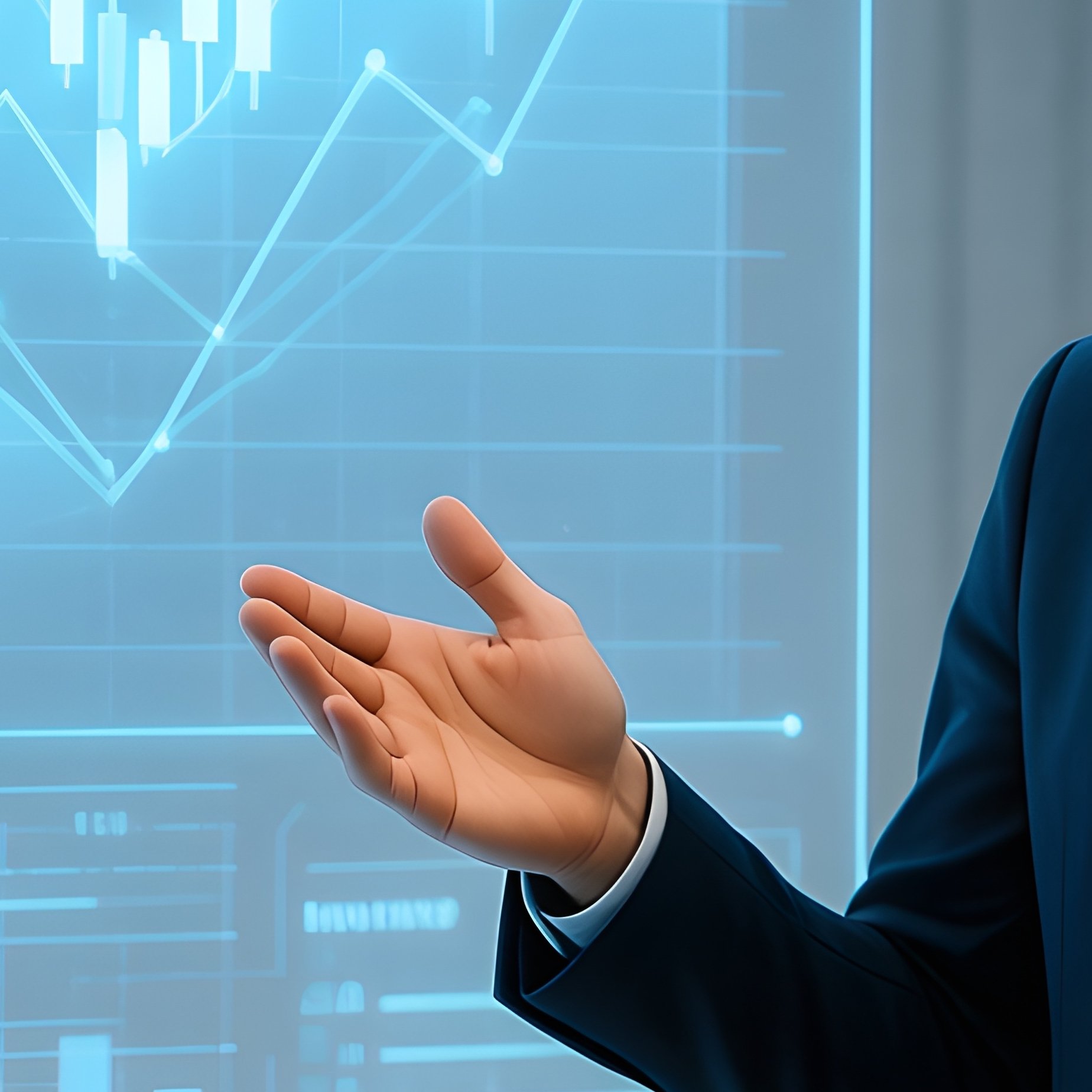 Entrepreneur Presenting Holographic Chart - Full Resolution Quality Preview