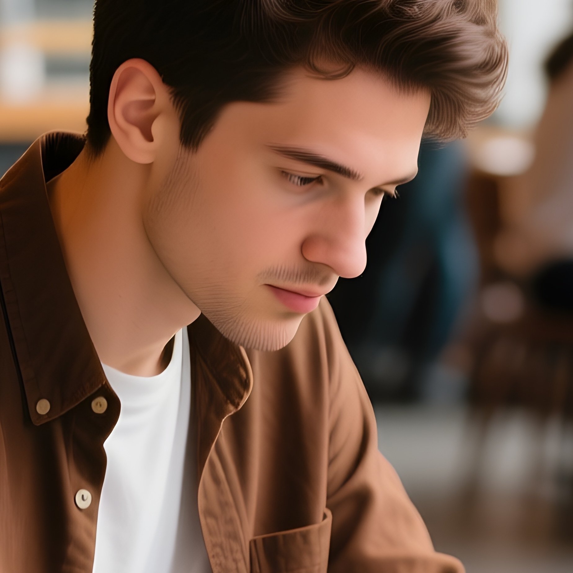 Entrepreneur Working Coffee Shop - Full Resolution Quality Preview