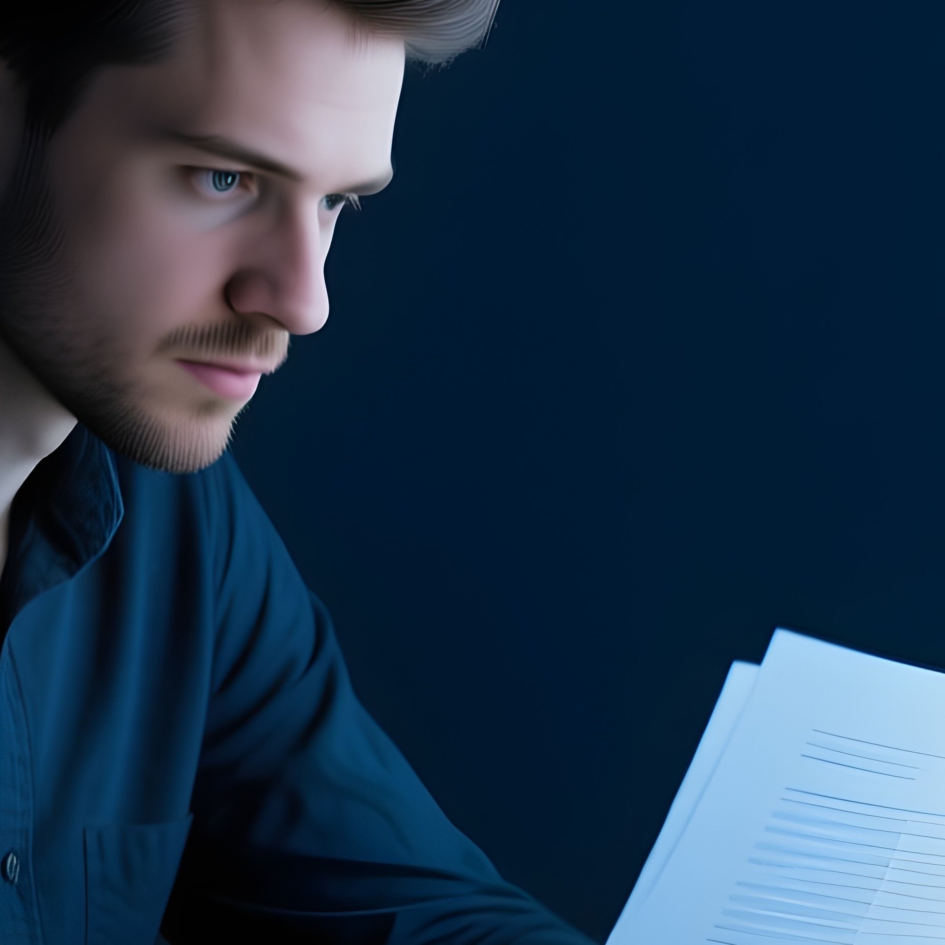 Entrepreneur Working Late At Night - Full Resolution Quality Preview