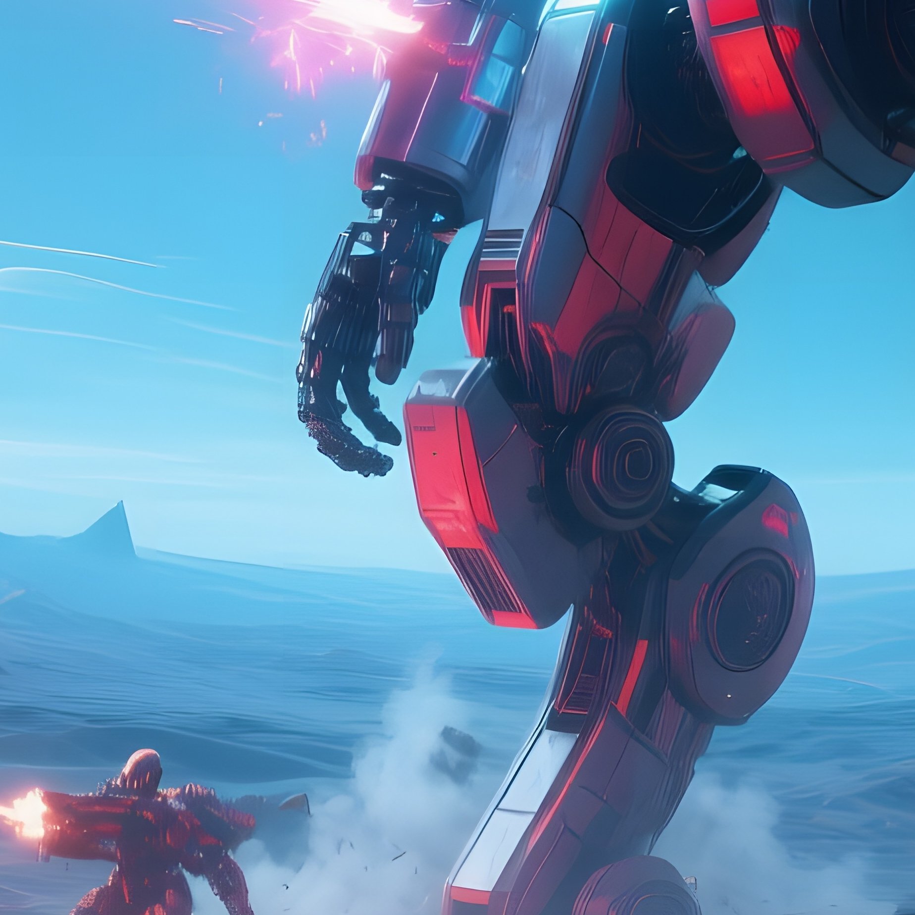 Epic Sci Fi Battle Alien Planet Mechs Laser Blasts - Full Resolution Quality Preview