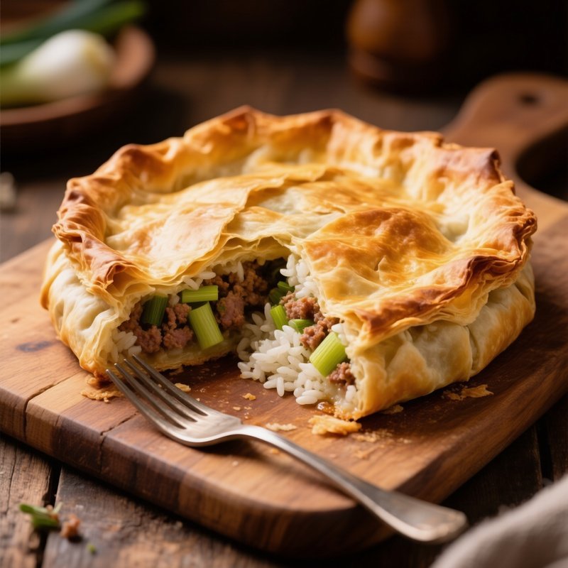 Epirus Style Kreatopita Meat Pie