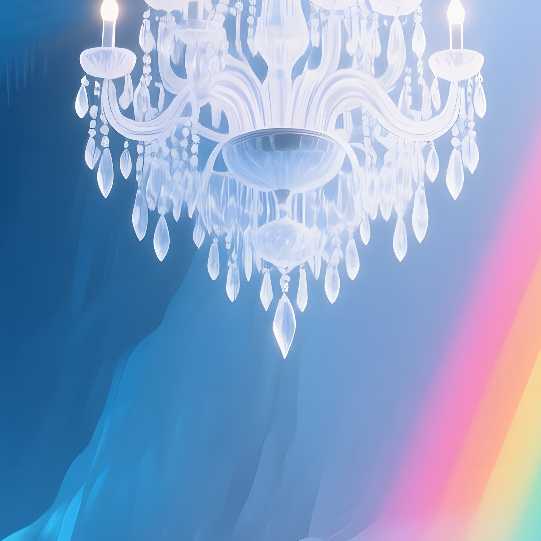 Ethereal Ice Cavern With Frozen Chandeliers - Full Resolution Quality Preview