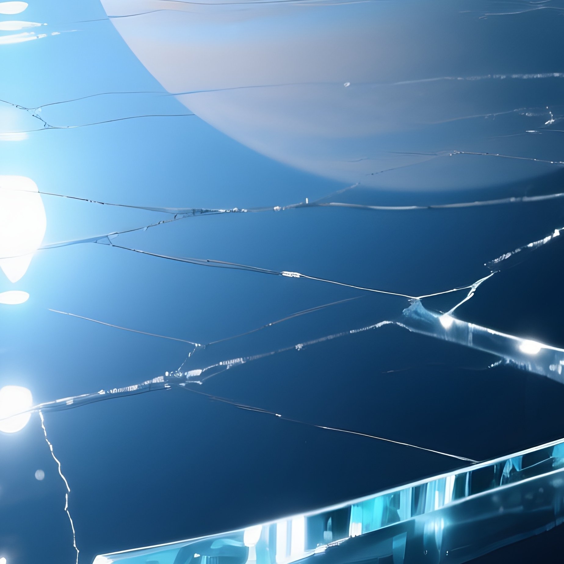 Europa Reflected Jupiter Icy Crust Glowing Cracks Glistening Art - Full Resolution Quality Preview