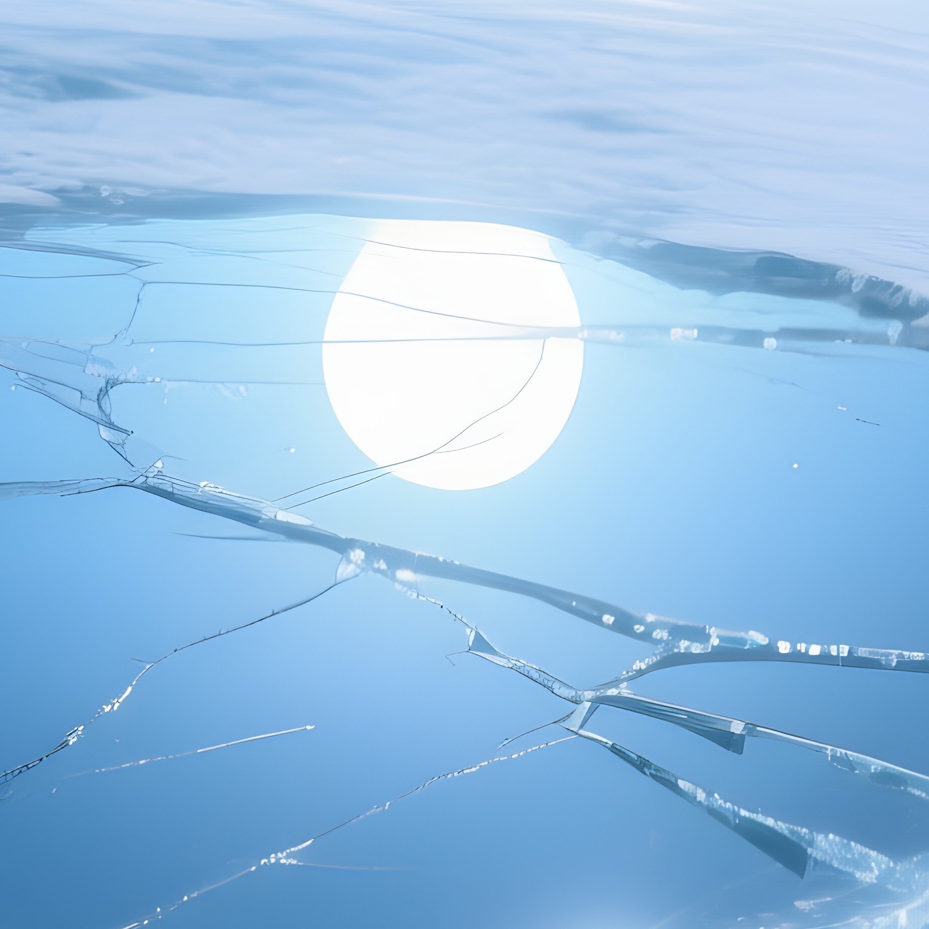 Europa Reflected Jupiter Icy Crust Glowing Cracks Glistening Photorealistic - Full Resolution Quality Preview