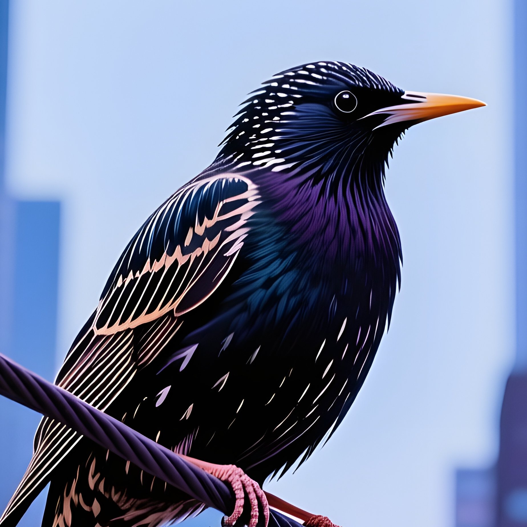 European Starling Urban Scenery - Full Resolution Quality Preview
