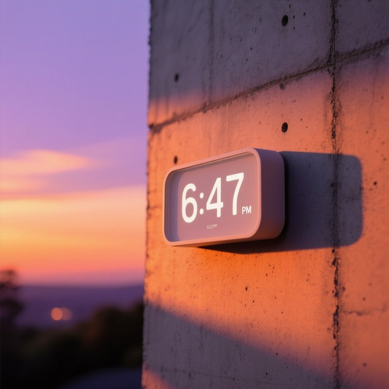 Everyday Symbolic Scene Digital Clock Sunset