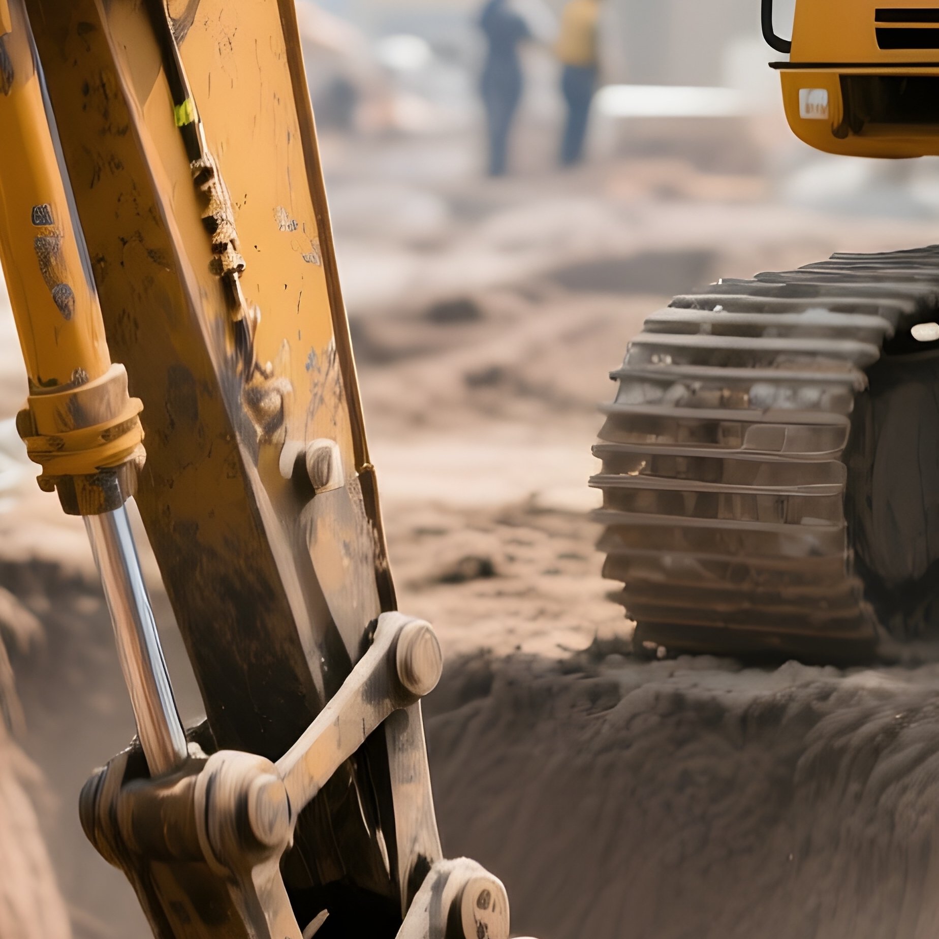 Excavator Digging Trenches For Cables - Full Resolution Quality Preview