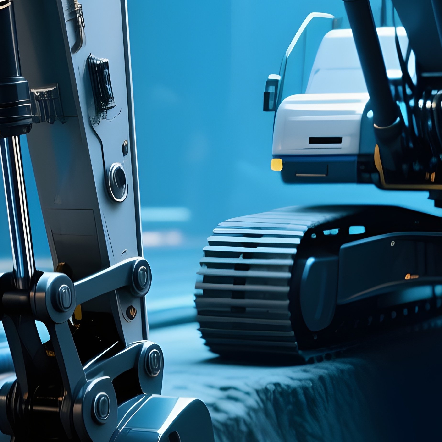 Excavator Digging Trenches Science Fiction - Full Resolution Quality Preview