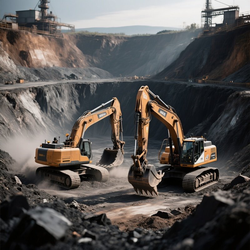 Excavators Unison Open Pit Science Fiction