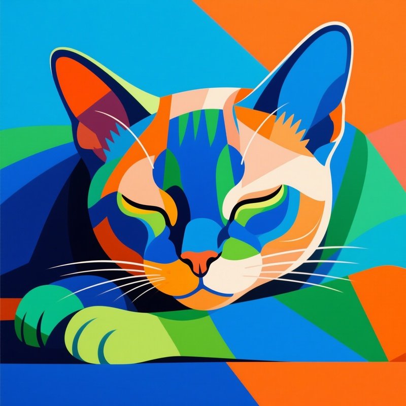 Exotic Shorthair Abstract One Eye Open