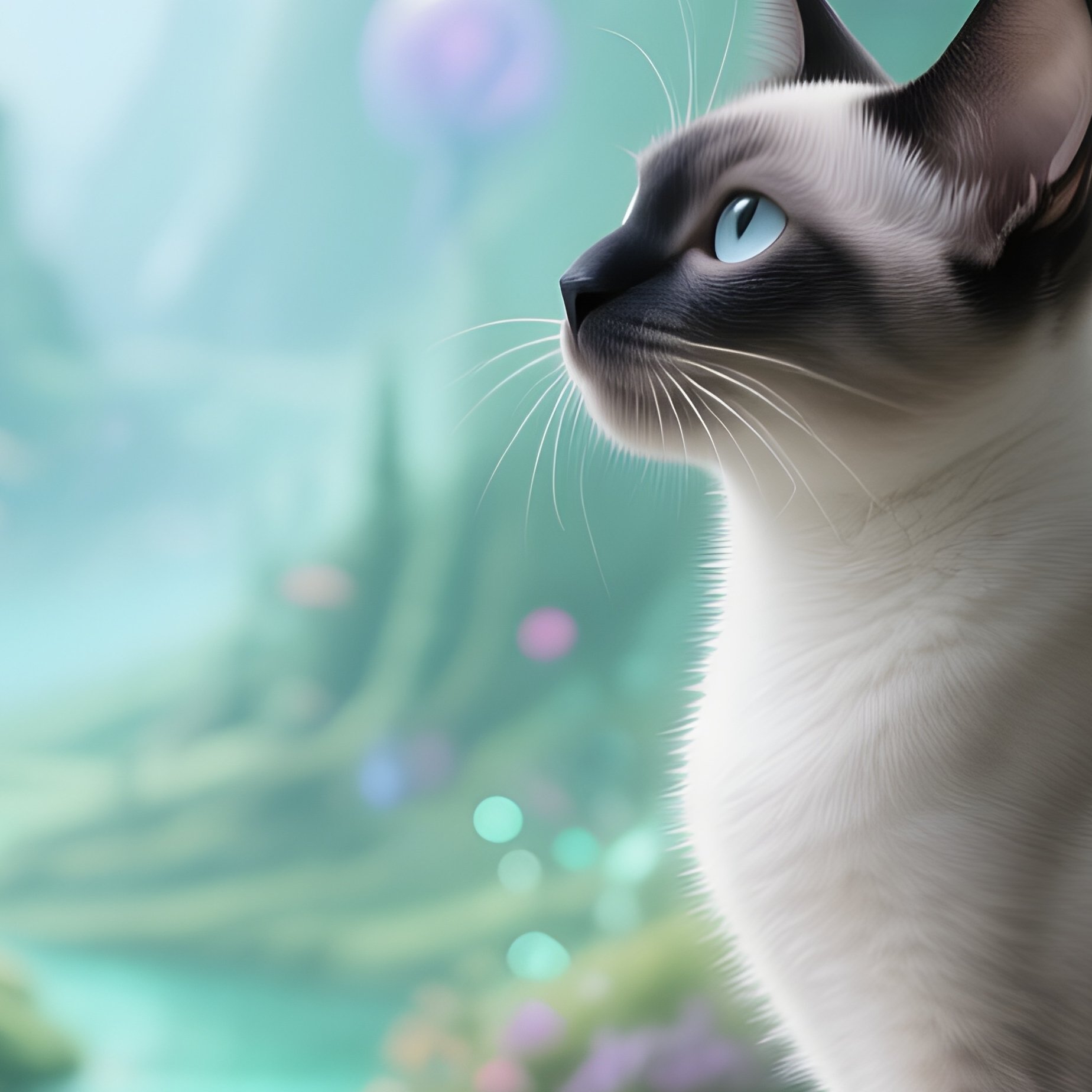 Exotic Shorthair Cat Perched On Windowsill Looking Outside Fantasy Art - Full Resolution Quality Preview