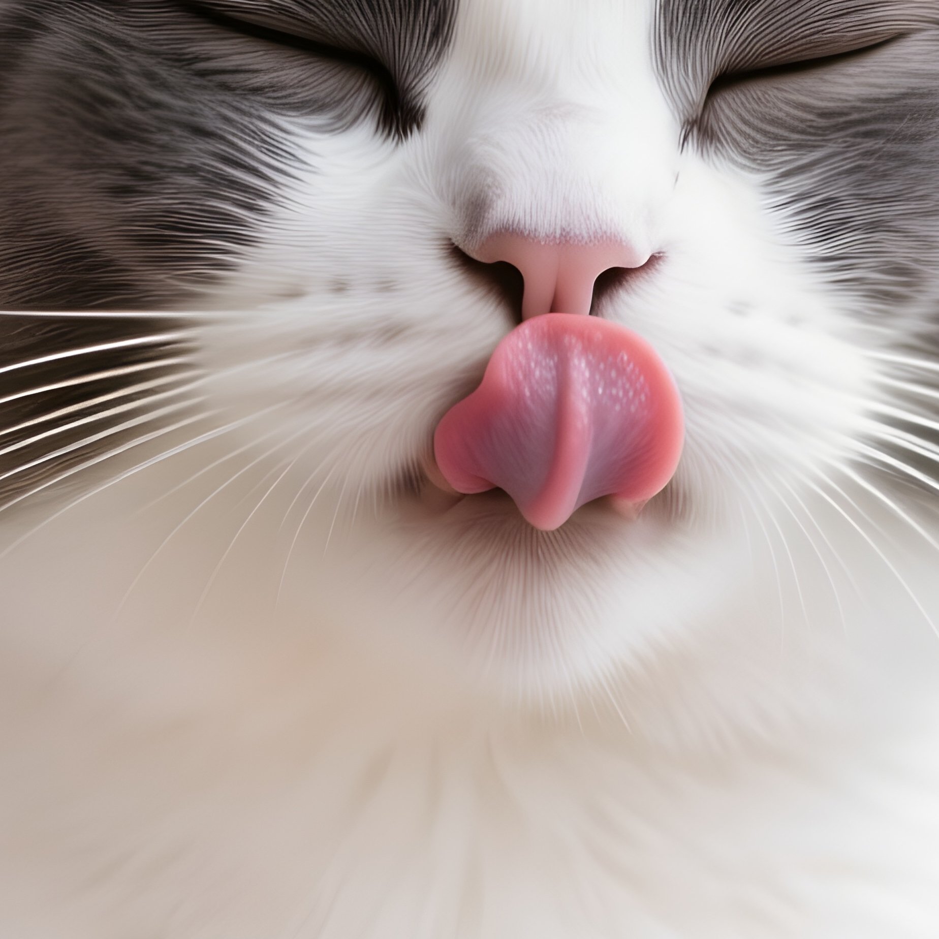 Exotic Shorthair Cat Sitting Tongue Out Blep - Full Resolution Quality Preview