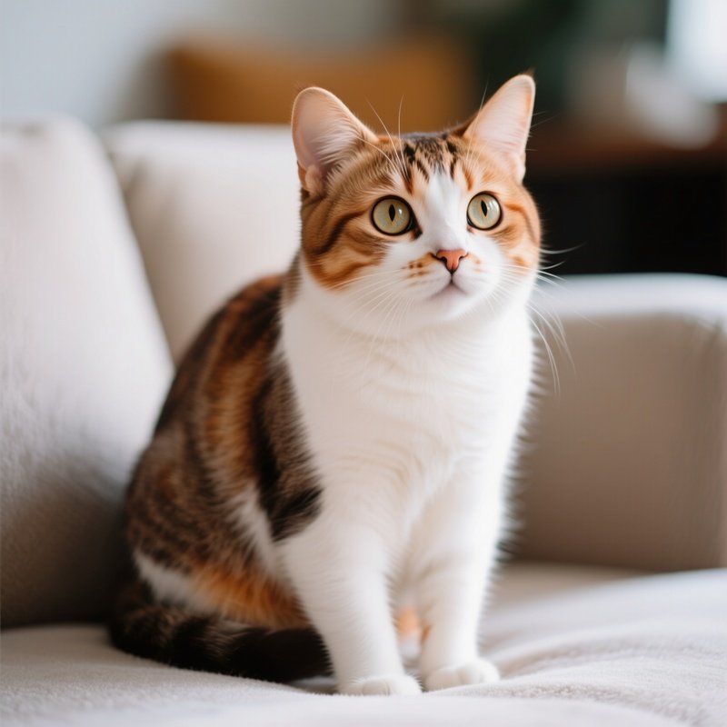 Exotic Shorthair Cat Watching Curiously