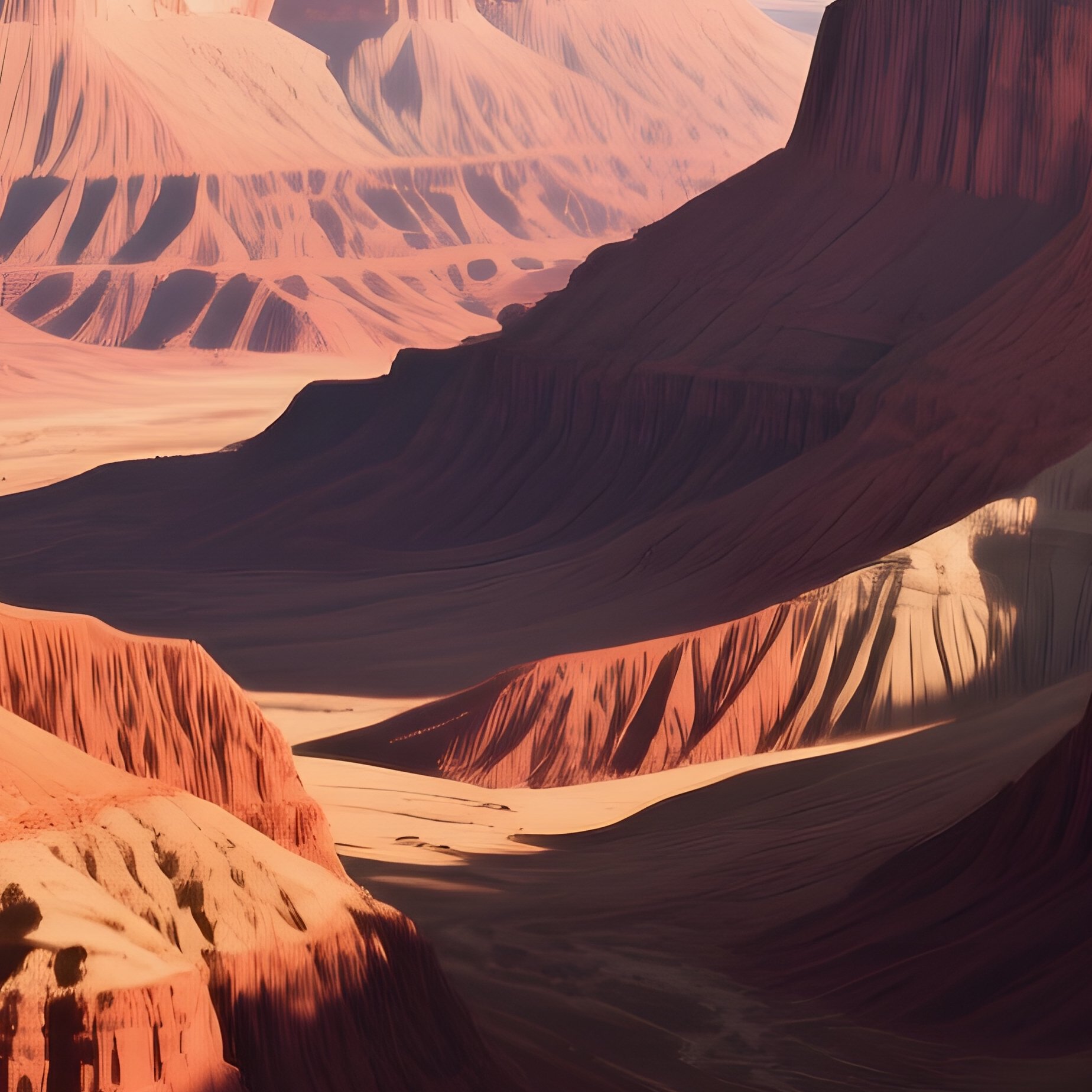 Expansive Desert Canyon Midday Red Rock Shadows - Full Resolution Quality Preview