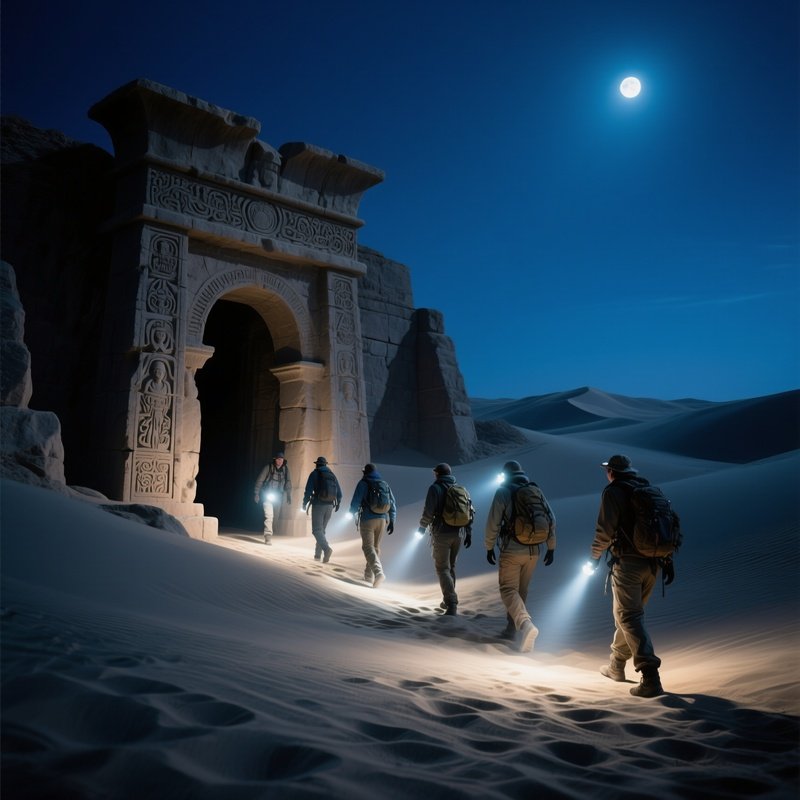 Explorers Towards Temples Entrance