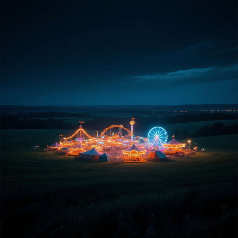 Fairground Glowing Island Dark Field