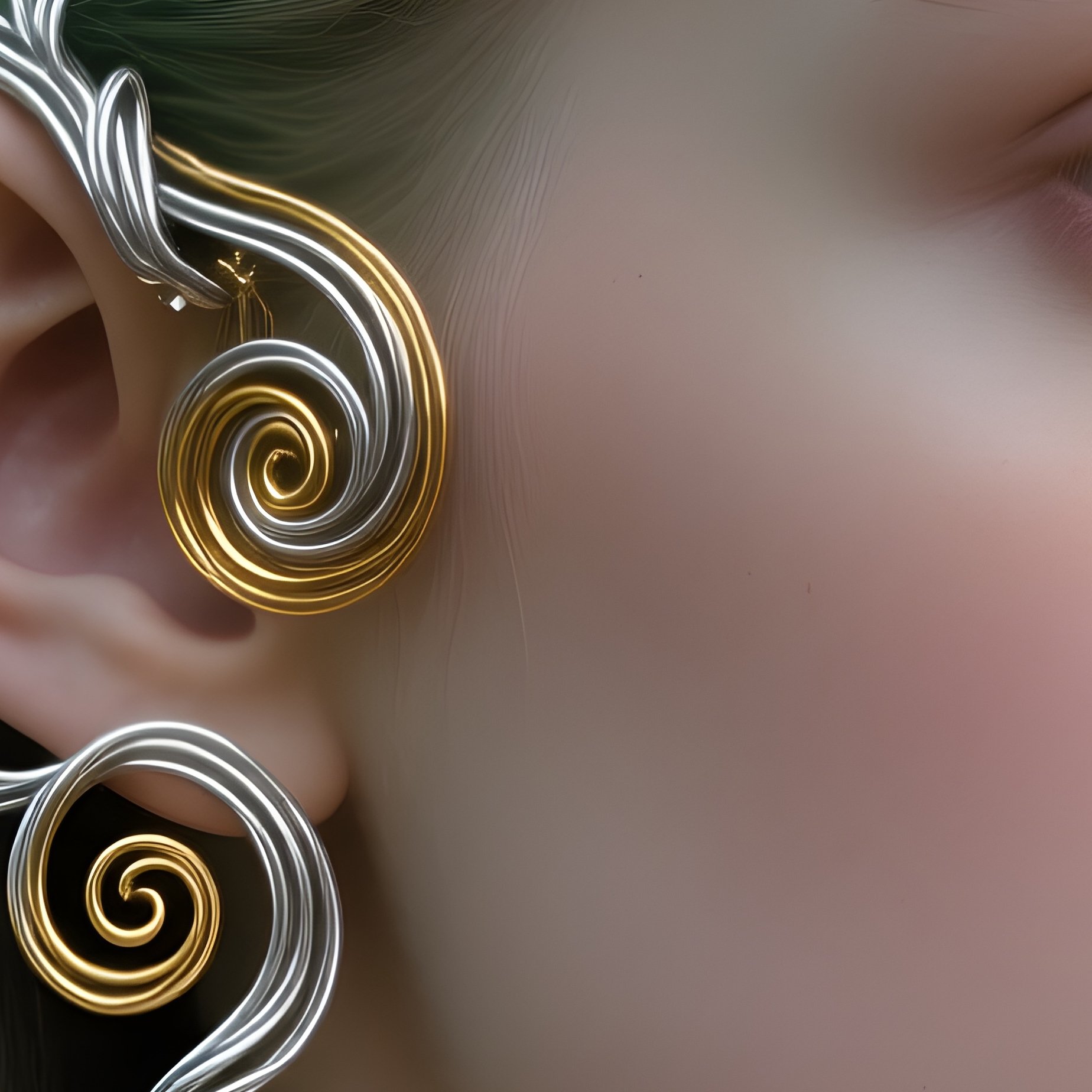 Fairy Ear Cuff Elven Pointed Ear Wire Wrapping - Full Resolution Quality Preview