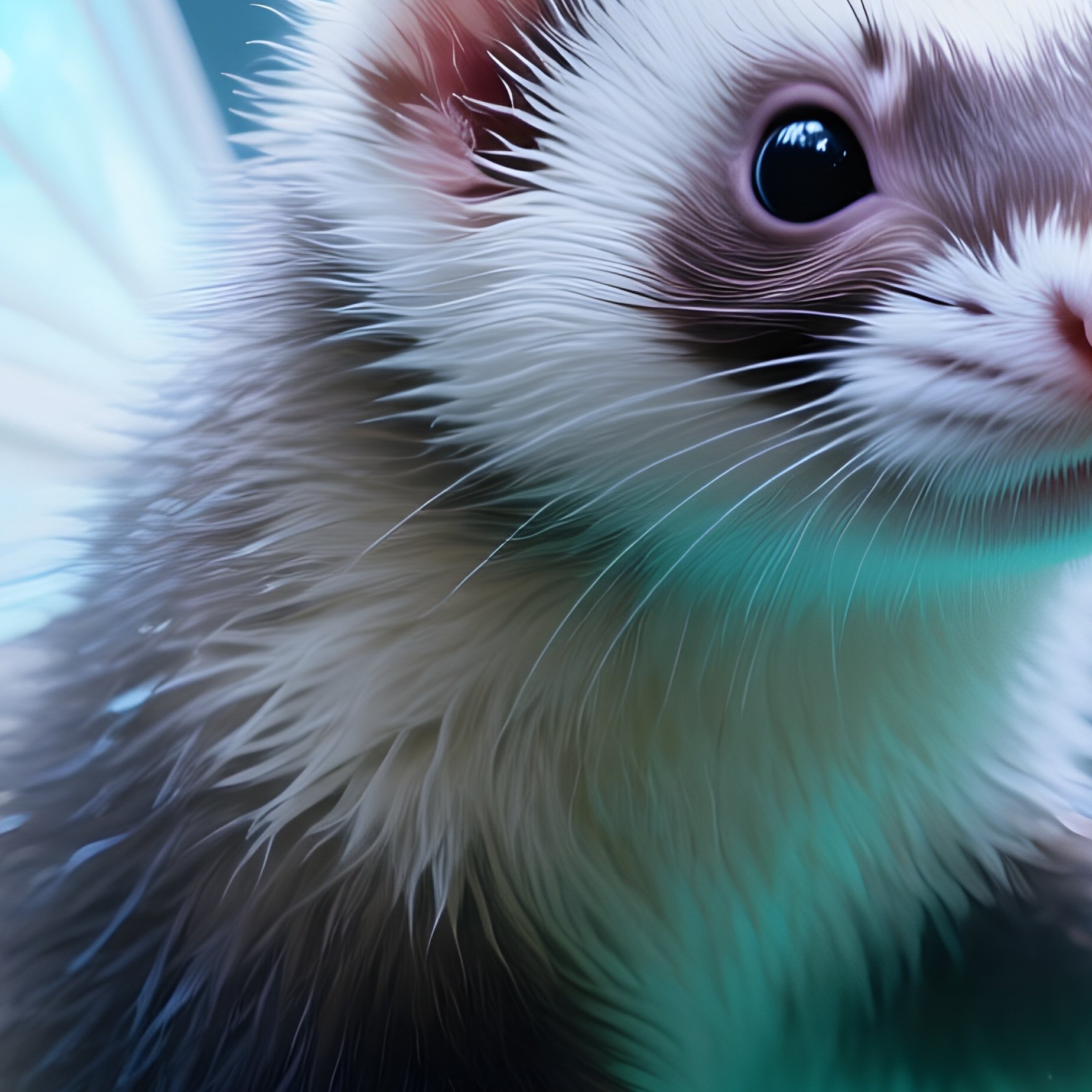 Fairy Ferret Tangled In Glowing Vines - Full Resolution Quality Preview