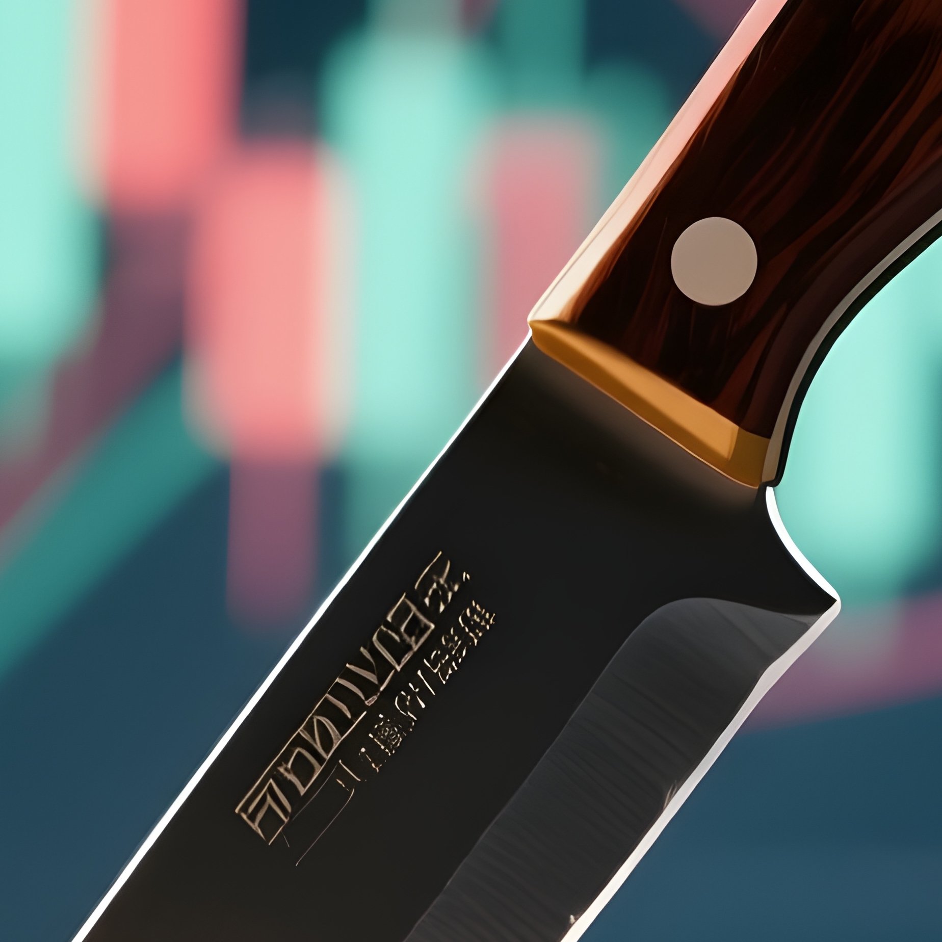Falling Knife  A Literal Knife Falling Against A Background Of A Stock Chart, Illustrating The Trading Phrase  Don'T Catch A Falling Knife.  - Full Resolution Quality Preview
