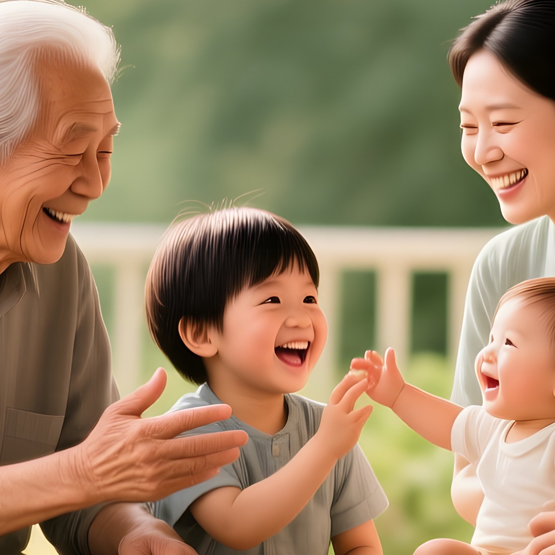 Family Generations Grandparents Grandkids - Full Resolution Quality Preview