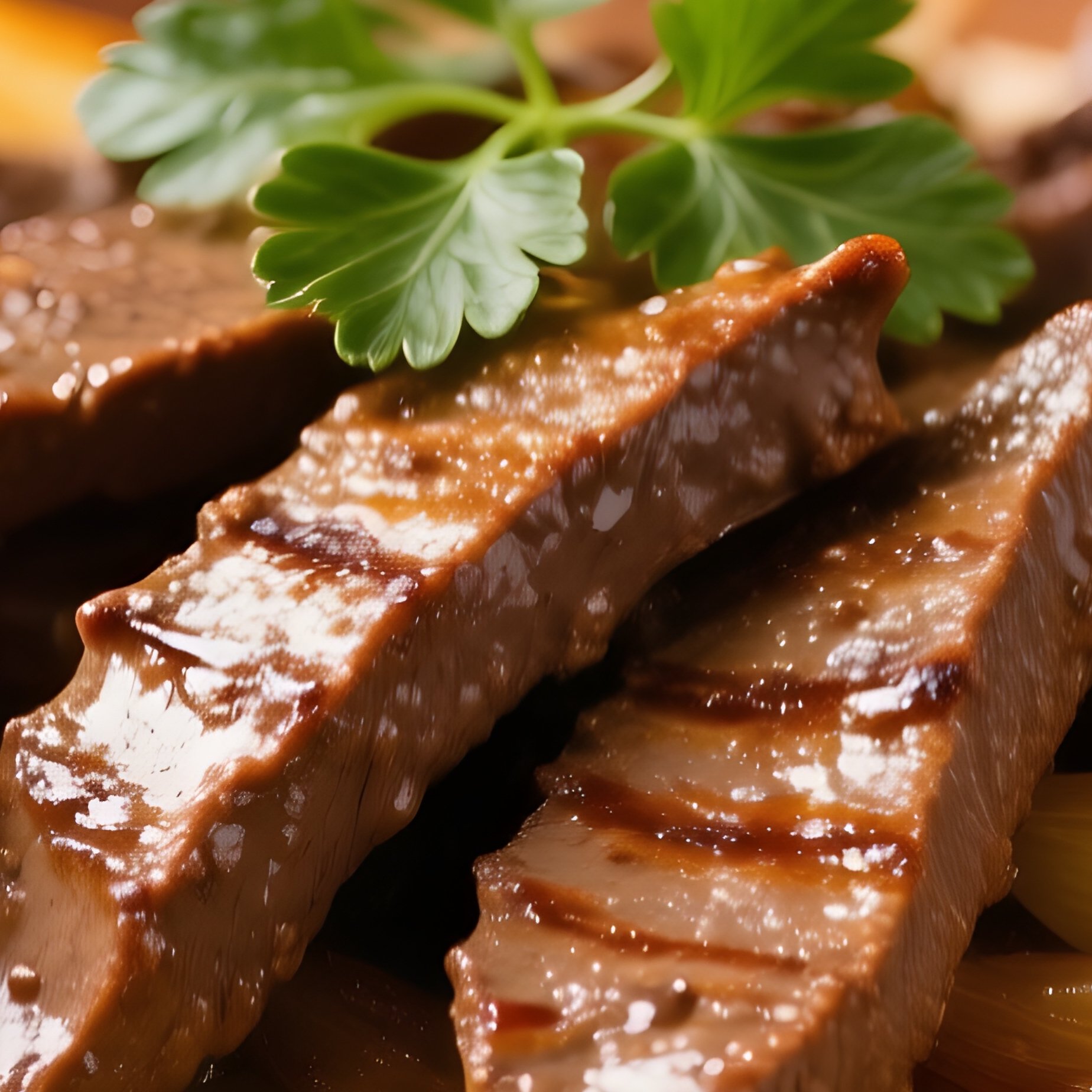 Fegato Alla Veneziana Thin Liver Strips With Caramelized Onions On White Polenta - Full Resolution Quality Preview