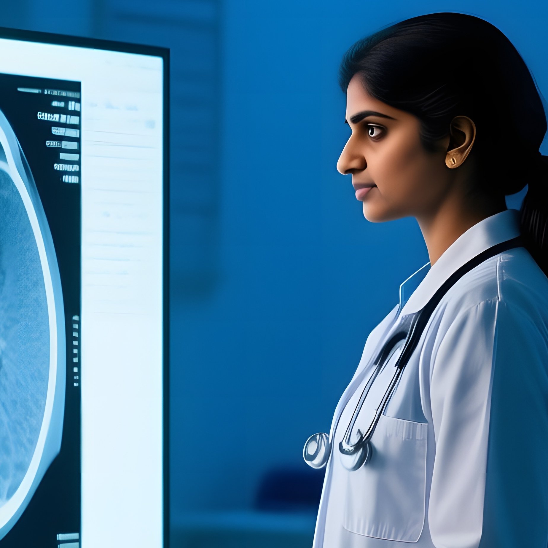 Female Indian Doctor Reviewing Mri Scans - Full Resolution Quality Preview