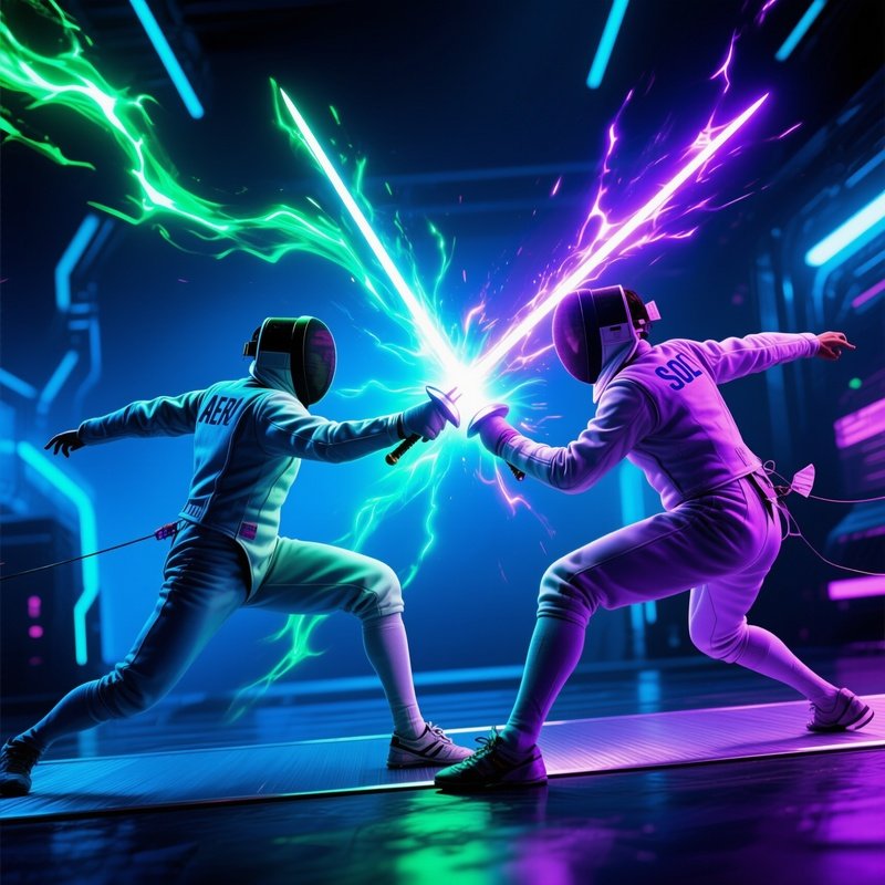 Fencer Aero Sol Dueling Glowing Blades 1