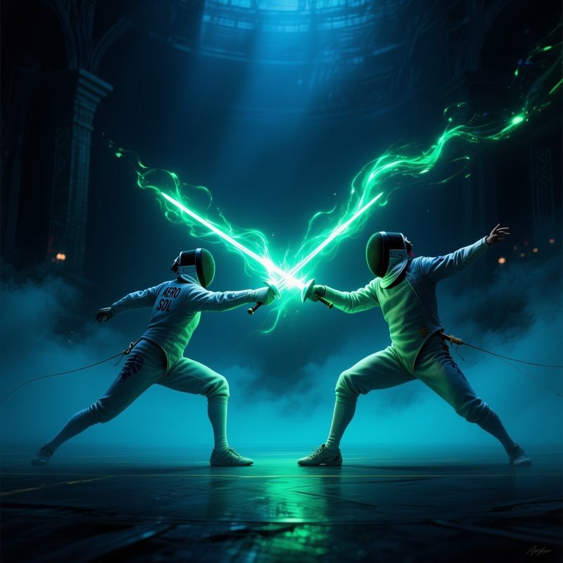 Fencer Aero Sol Dueling Glowing Blades 2