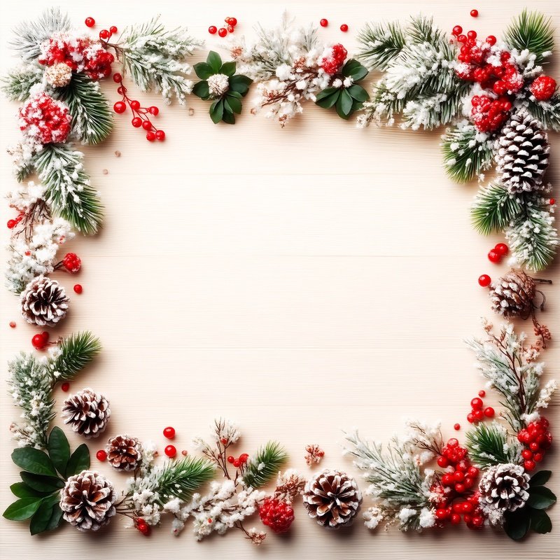Festive Winter Border Decoration Christmas Winter