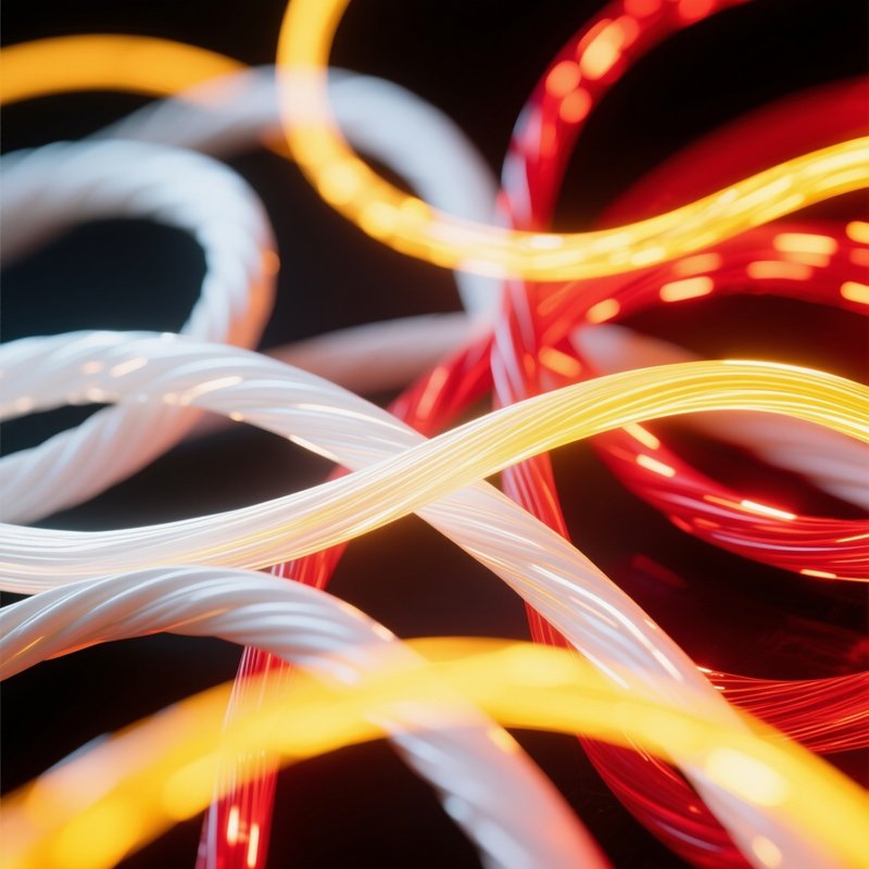 Fiber Optic Cables Glowing Abstract Scene