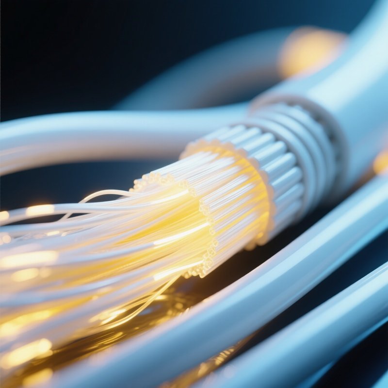 Fiber Optic Cables Glowing Photorealistic Image