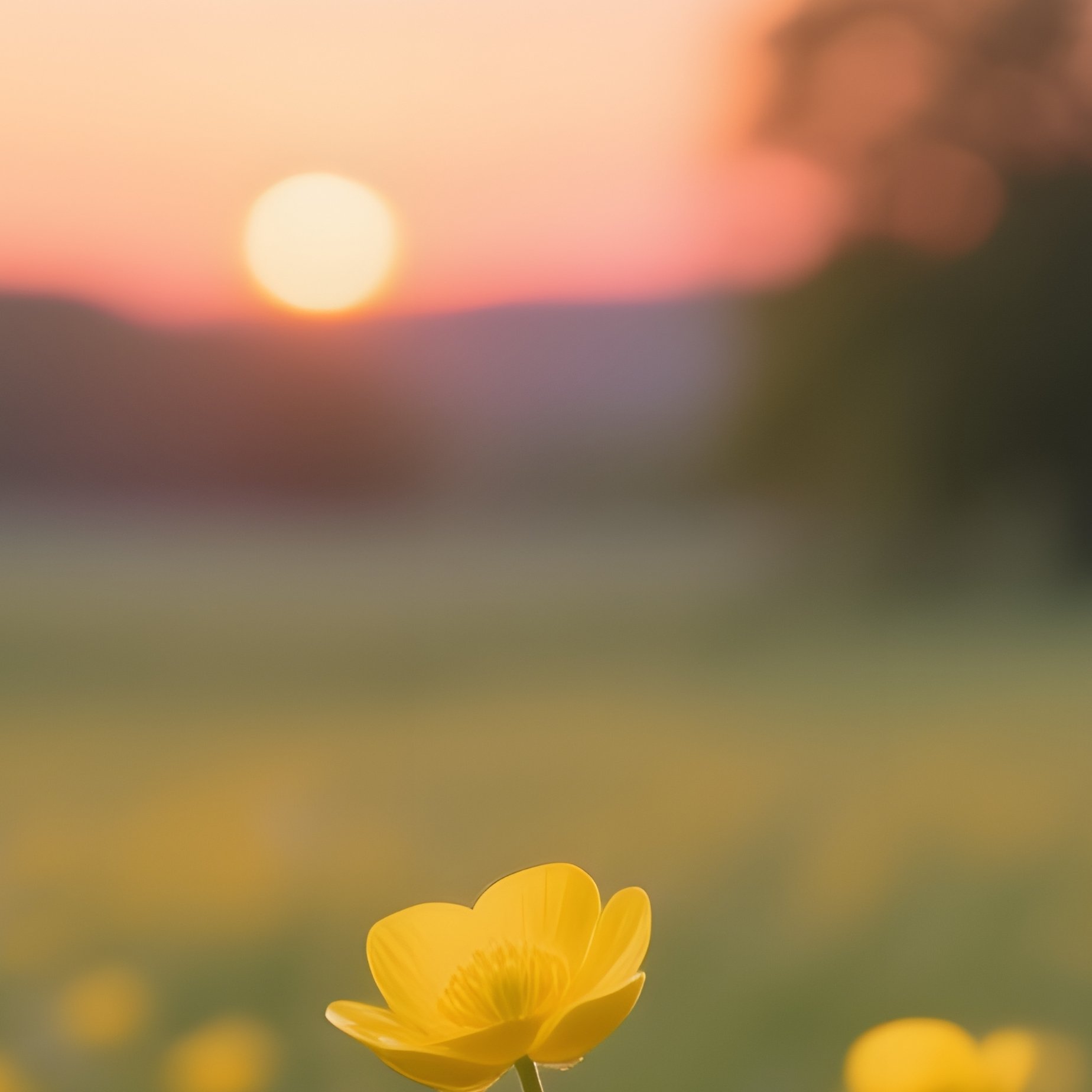 Field Of Yellow Flowers At Sunset Sunset Flowers - Full Resolution Quality Preview