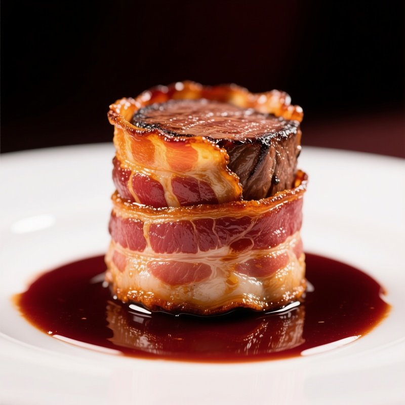 Filet Mignon With Bacon In Bordeaux Sauce